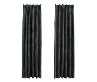Zavjese za zamračivanje 2 kom baršunaste antracit 140 x 245 cm