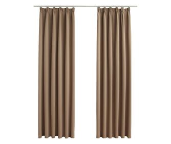 Zavjese za zamračivanje s kukama 2 kom bež 140 x 245 cm