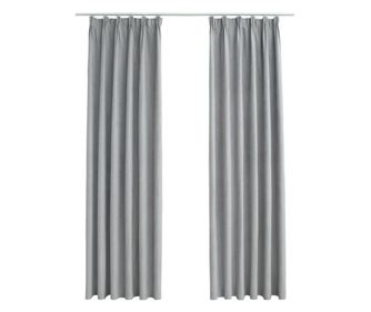 Zavjese za zamračivanje s kukama 2 kom sive 140 x 225 cm