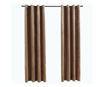 Zavjese za zamračivanje 2 kom baršunaste bež 140 x 175 cm