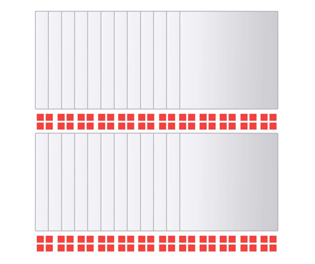 Zrcalne Pločice 24 kom Pravokutne Staklene 