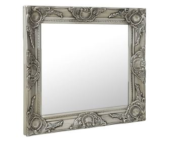 vidaXL Oglindă de perete în stil baroc, argintiu, 50 x 50 cm