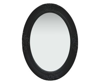 Oglindă de perete în stil baroc, negru, 50 x 70 cm