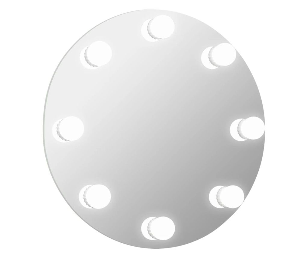 Zidno ogledalo s LED svjetlima okruglo stakleno 