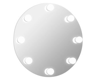 Zidno ogledalo s LED svjetlima okruglo stakleno