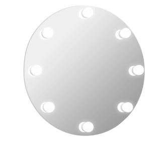 Zidno ogledalo s LED svjetlima okruglo stakleno