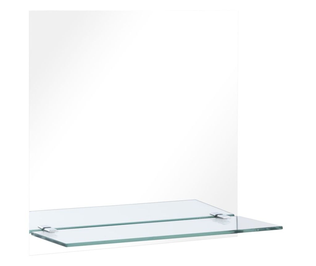 Zidno ogledalo s policom 30 x 30 cm od kaljenog stakla 