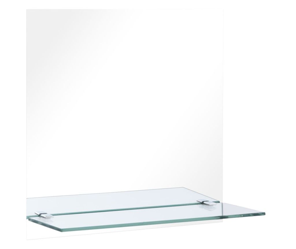 Zidno ogledalo s policom 40 x 40 cm od kaljenog stakla 