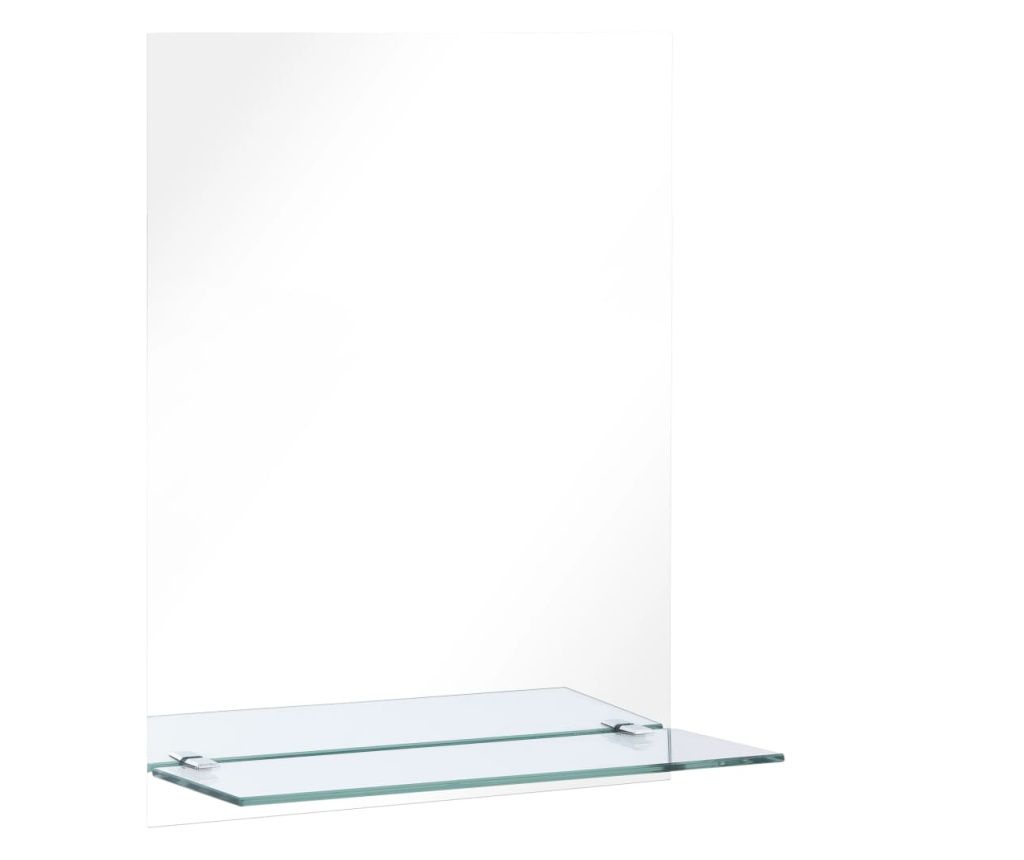 Zidno ogledalo s policom 50 x 70 cm od kaljenog stakla 