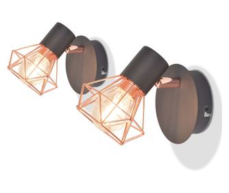 Lămpi de perete, 2 buc, cu 2 becuri LED cu filament 8 W