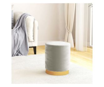 Okrugla siva baršunasta pohrana taburea