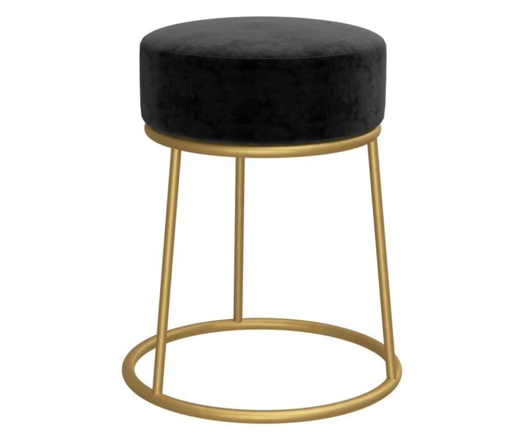 Okrugli tabure crni baršunasti 