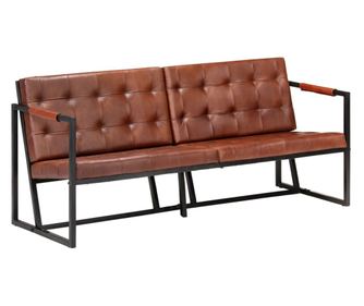 Canapea cu 3 locuri, maro, piele naturală de capră