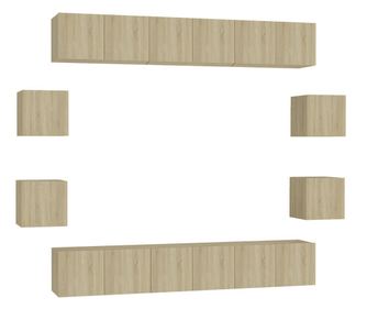 Set de dulapuri TV, 10 piese, stejar sonoma, PAL