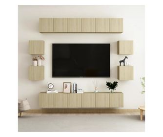 Set TV ormarića, 10 komada, sonoma hrast, iverica