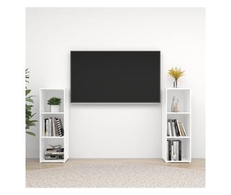 Komode za TV, 2 kom., bijela, 107x35x37 cm, iverica