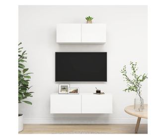 Set TV ormarića, 2 komada, bijela, iverica