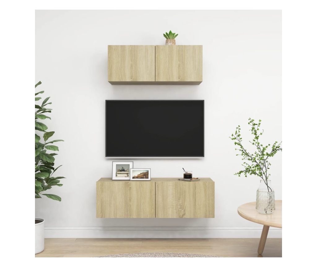 Set de dulapuri TV, 2 piese, stejar sonoma, PAL