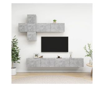 Set za TV, 7 komada, betonski sivi, PAL