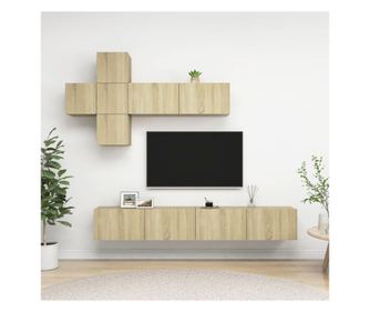 Set de dulapuri TV, 7 piese, stejar sonoma, PAL