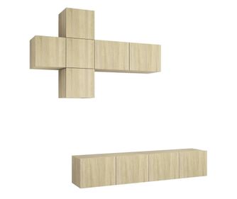 Set de dulapuri TV, 7 piese, stejar sonoma, PAL