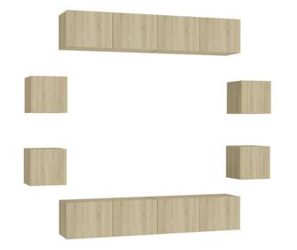 Set de dulapuri TV, 8 piese, stejar sonoma, PAL