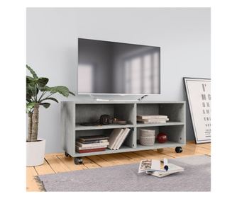 TV komoda s kotačima, siva beton, 90x35x35, iverica
