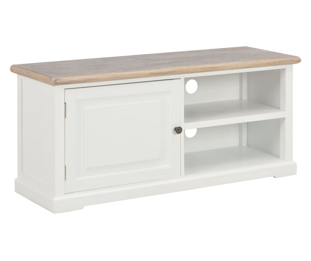 TV komoda, bela, 90x30x40 cm, les