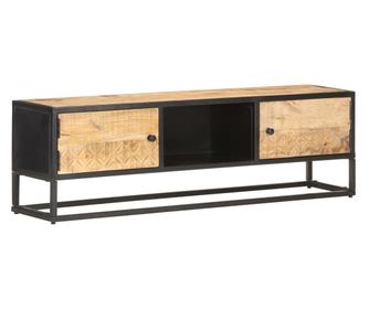 TV komoda s rezbarenim vratima, 130 x 30 x 40 cm, sirovo mango drvo
