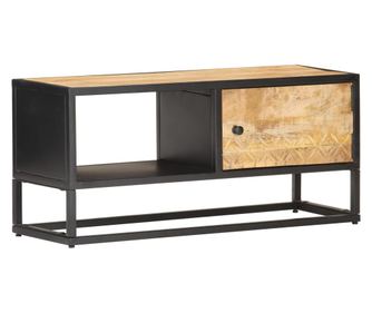 TV komoda s rezbarenim vratima, 90 x 30 x 40 cm, sirovo mango drvo