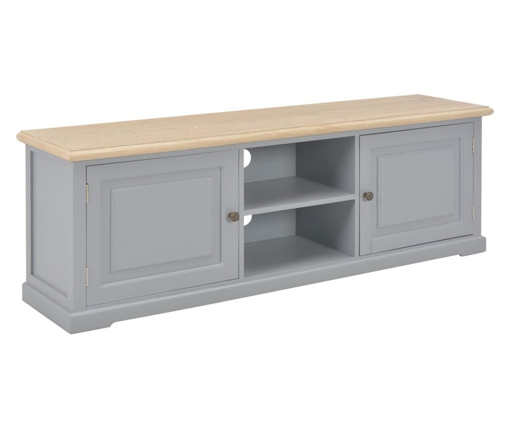 TV Stand, Gray, 120 x 30 x 40 cm, Wood