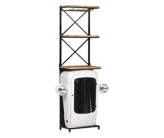 Stojan na víno traktor bílý 49x31x172cm hrubý masivní mangovník