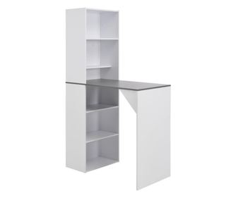 Barový stůl se skříní bílý 115 x 59 x 200 cm