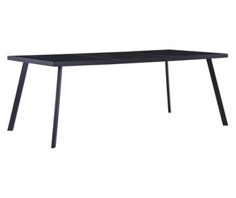 Трапезна маса, черна, 200x100x75 см, закалено стъкло
