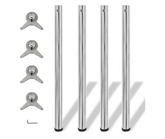 4 крака за регулиране на височината на маси, хром, 870 мм