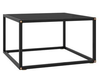 Stolić za kavu, crni s crnim staklom, 60x60x35 cm