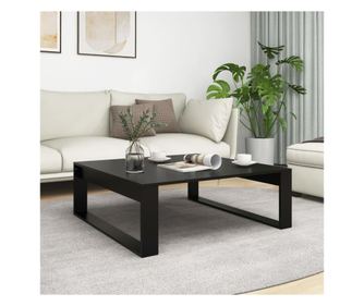 Klubska mizica črna 100x100x35 cm iverna plošča