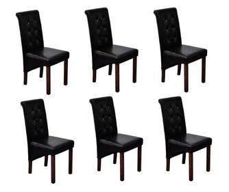 Kuhinjske stolice, 6 kom., crna, umjetna koža