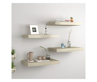Fali polcok, 4 db, tlgy, 40x23x3,8 cm, MDF