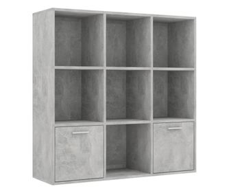 betonszürke forgácslap könyvszekrény 98 x 30 x 98 cm