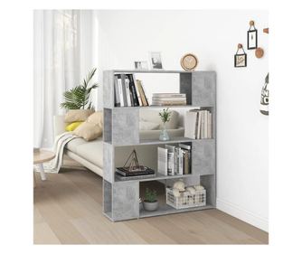 Polica/pregrada za sobu, siva beton, 100x24x124 cm