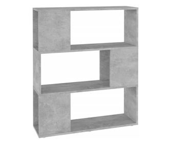 betonszürke forgácslap térelválasztó könyvszekrény 80x24x94 cm