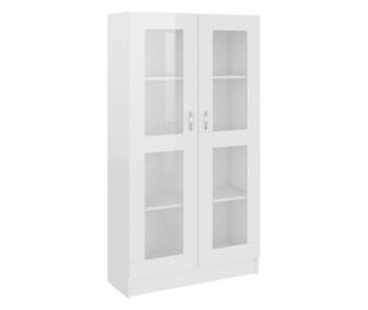 Dulap cu vitrină, alb extralucios, 82,5 x 30,5 x 150 cm, PAL