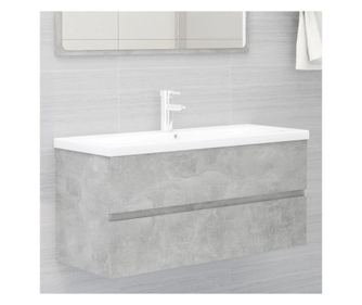 Mosdkagyl szekrny, beton szrke, 100x38,5x45 cm, laminlt forgcslap