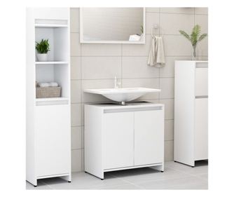 Ντουλάπι Μπάνιου, Λευκό, 60 x 33 x 61 εκ., Μοριοσανίδα