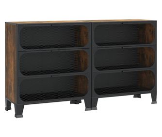 Ormarići za pohranu 2 kom rustično smeđi 72x36x82 cm metal/MDF