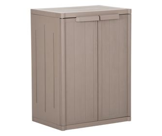 Vrtni ormarić za pohranu smeđi 65x45x88 cm PP s izgledom drva