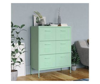 Ερμάριο με Συρτάρια, Μέντα Πράσινο, 80x35x101.5 εκ., Ατσάλι