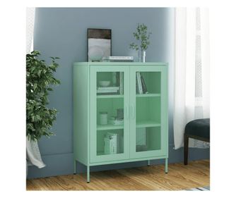Ντουλάπι Αποθήκευσης, Μέντα Πράσινο, 80x35x101.5 εκ., Ατσάλι