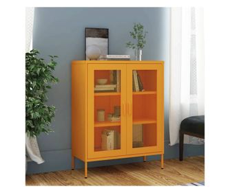 Ντουλάπι Αποθήκευσης, Κίτρινο Μουστάρδας, 80x35x101.5 εκ., Ατσάλι